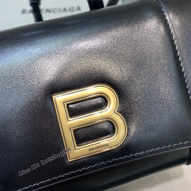 Balenciaga專櫃爆款女包 巴黎世家最新黑色沙漏B扣WOC單肩包斜挎包 fyj1289